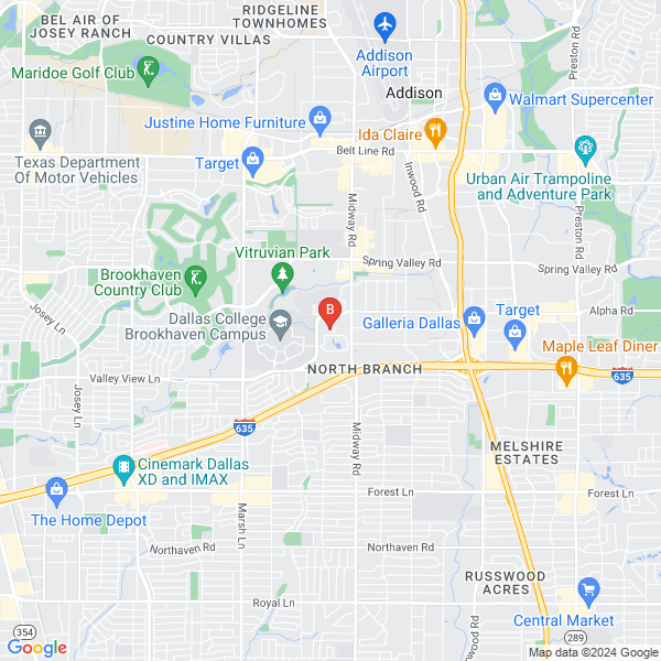 Tow Truck Service & Roadside Assistance location map: 4099 Mcewen Rd #250, Farmers Branch, TX